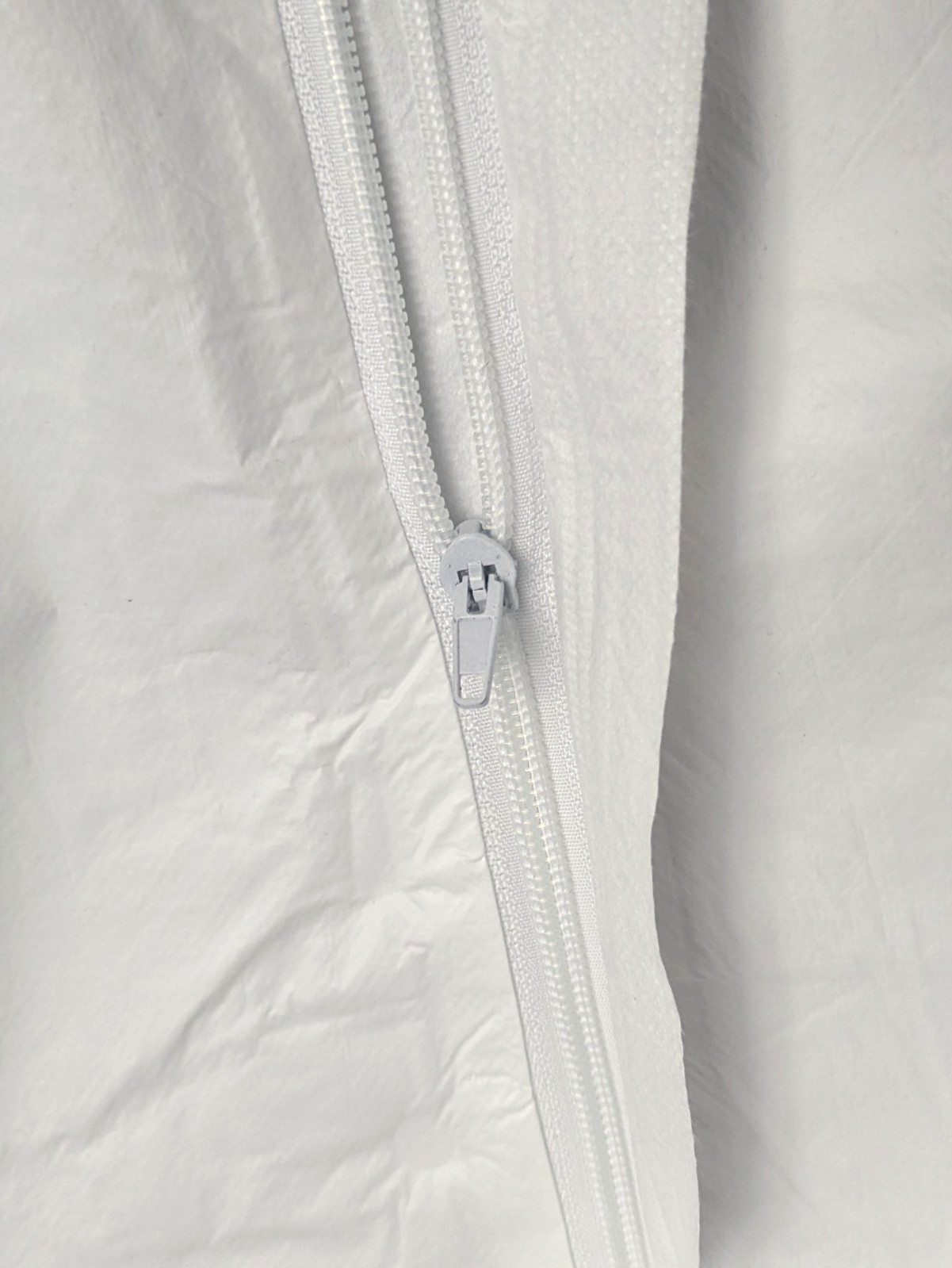 Disposable Protective Frock 2XL White Zip Front Long Sleeve Elastic Cuffs 29pc