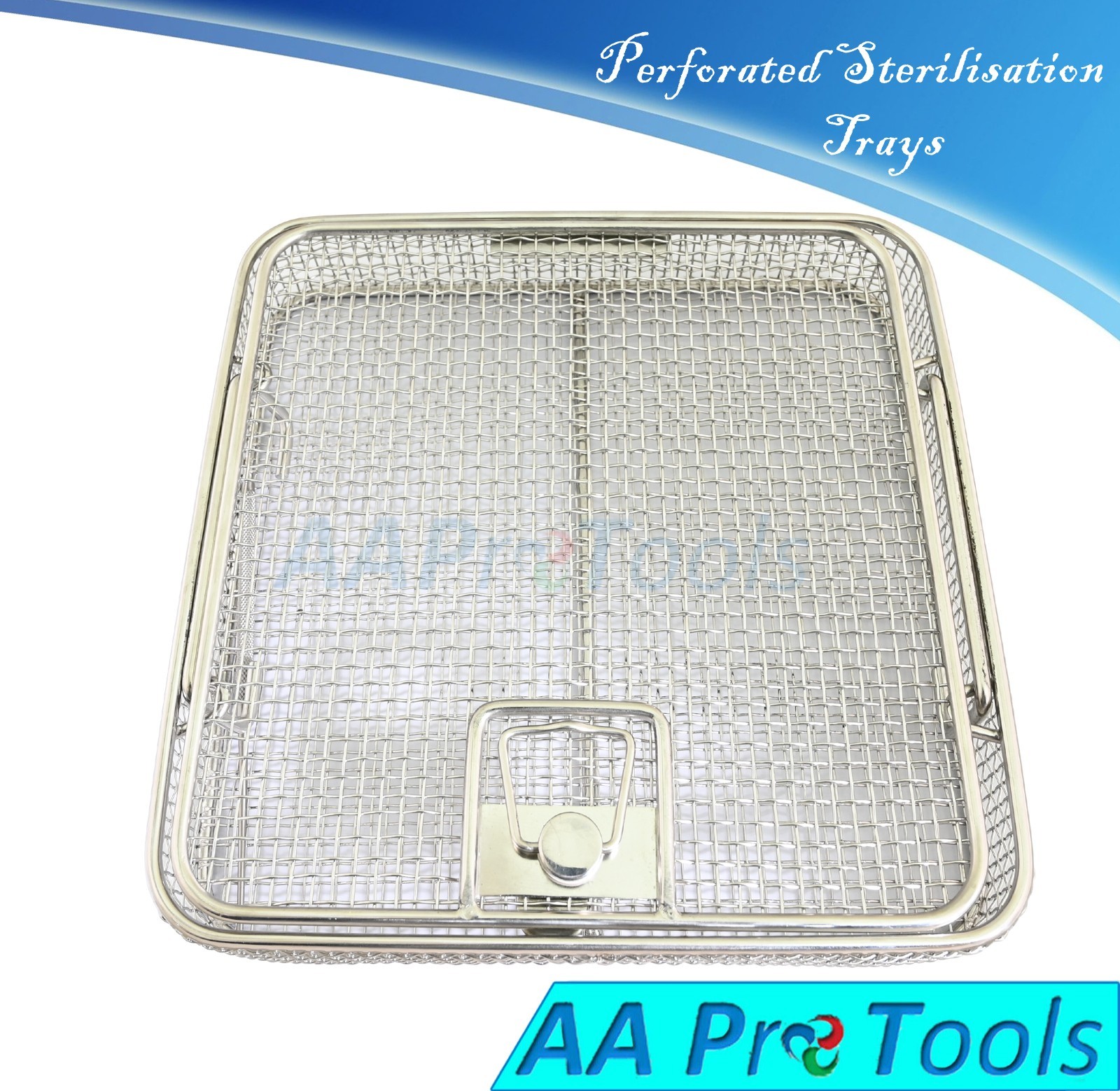 Sterilization Mesh Basket Tray w/LID & Handle 10″ X 10″ X 2″ Stainless DN-2644