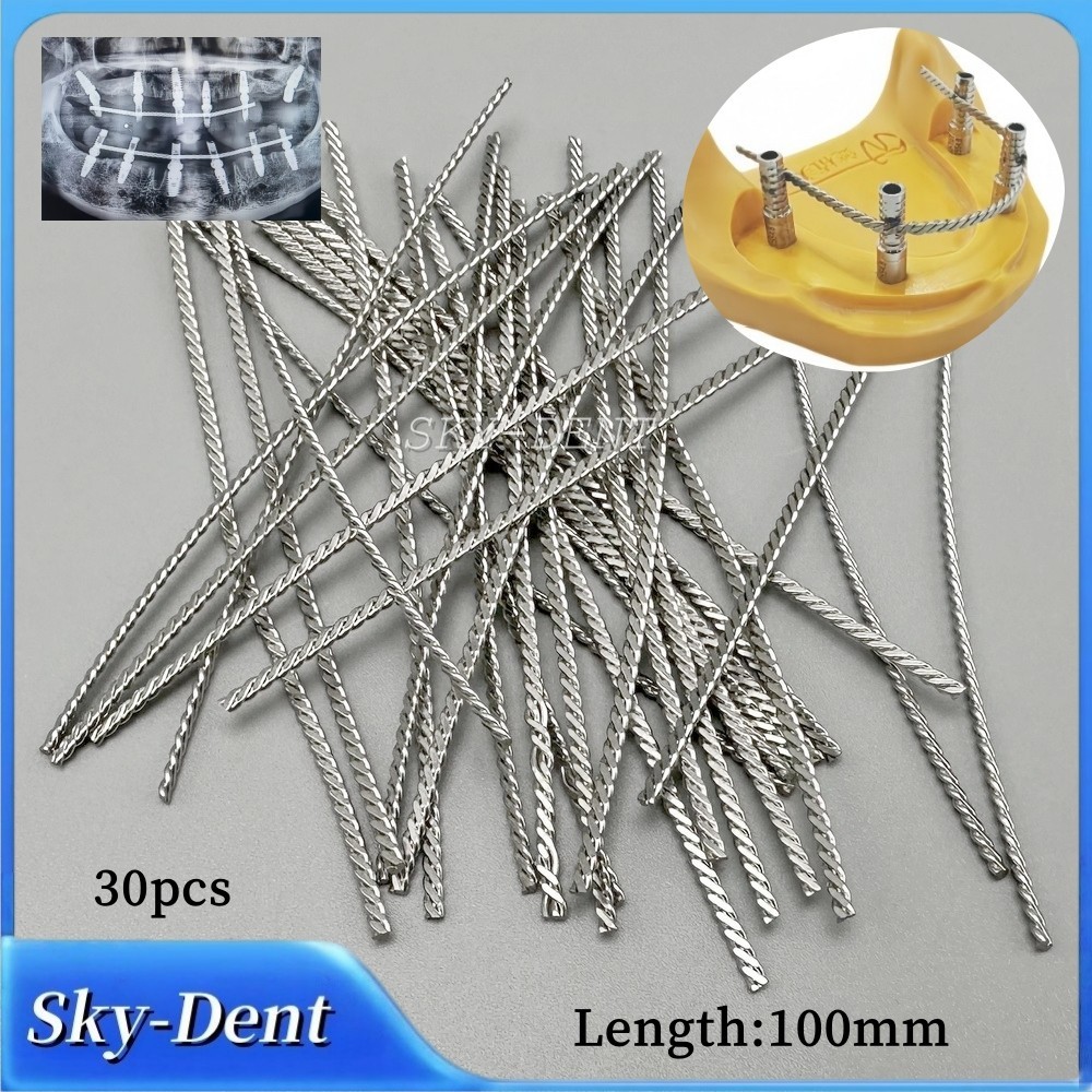 30pcs Dental Implant Connector Stainless Wire Overdenture MU Welded Wires Bonded