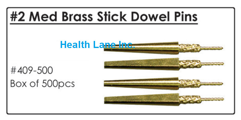Meta BesQual Dental Lab Single Brass Stick Dowel Pins #2 Medium Box/500