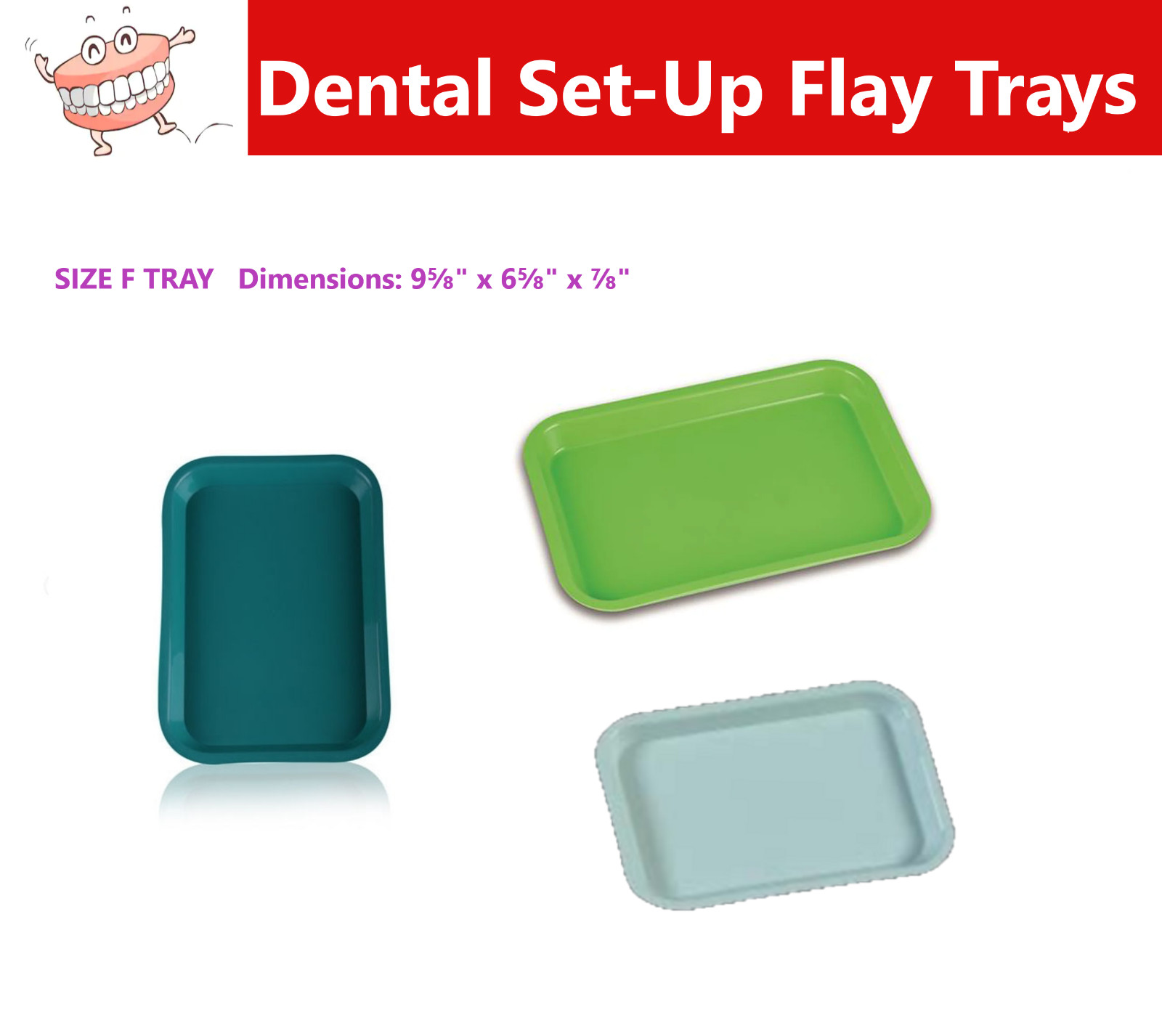 Dental Procedure Set-Up Trays Flat B (Ritter) or F Mini, or B Divided Tray 250F
