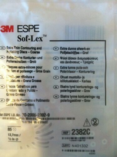 3M Sof-Lex soflex Discs Pack of 30 Orange Series 2382C Coarse 1/2″ 12.7mm Dental