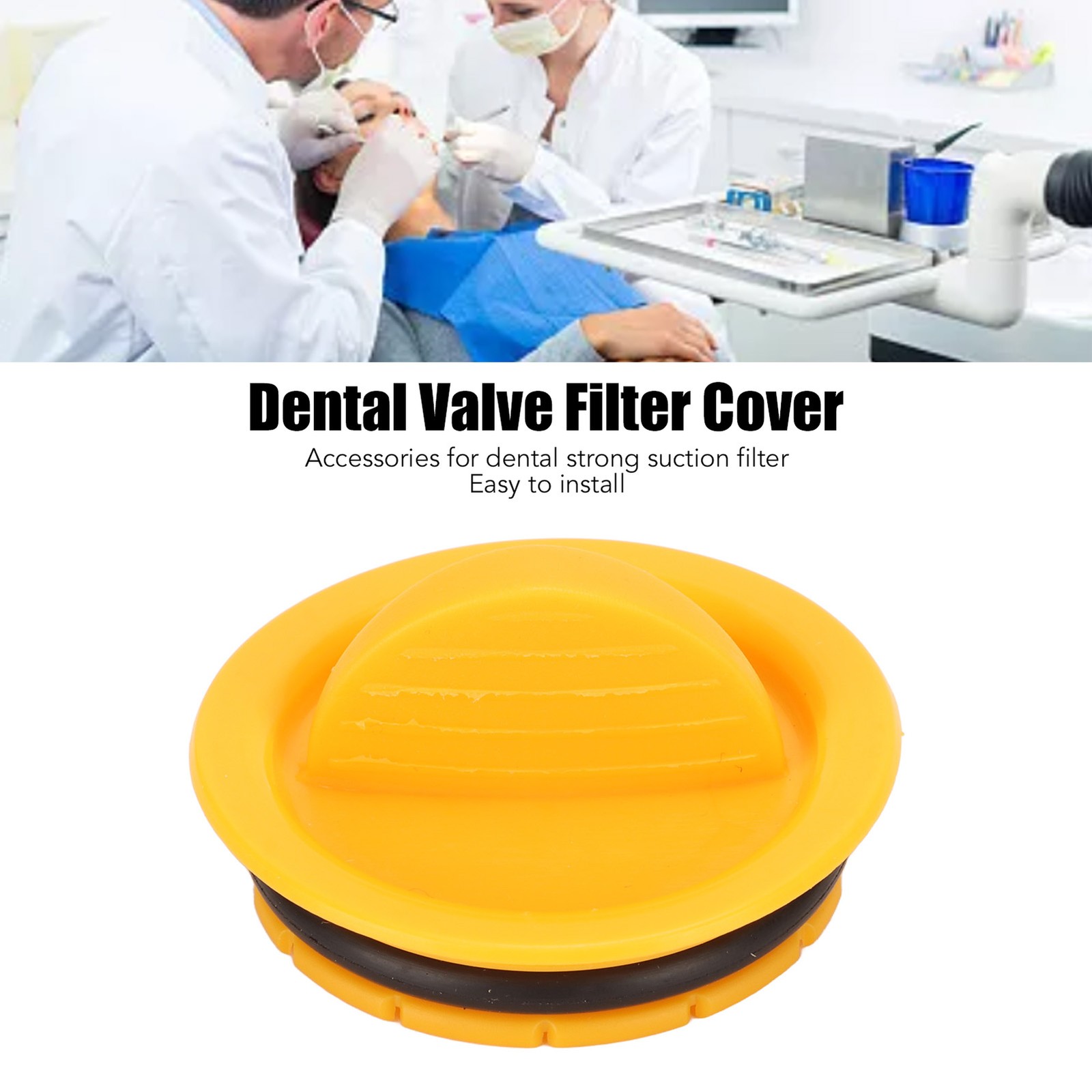 4pcs Yellow Dental Valve Filter Cover Strong Suction Replacement For Dental
