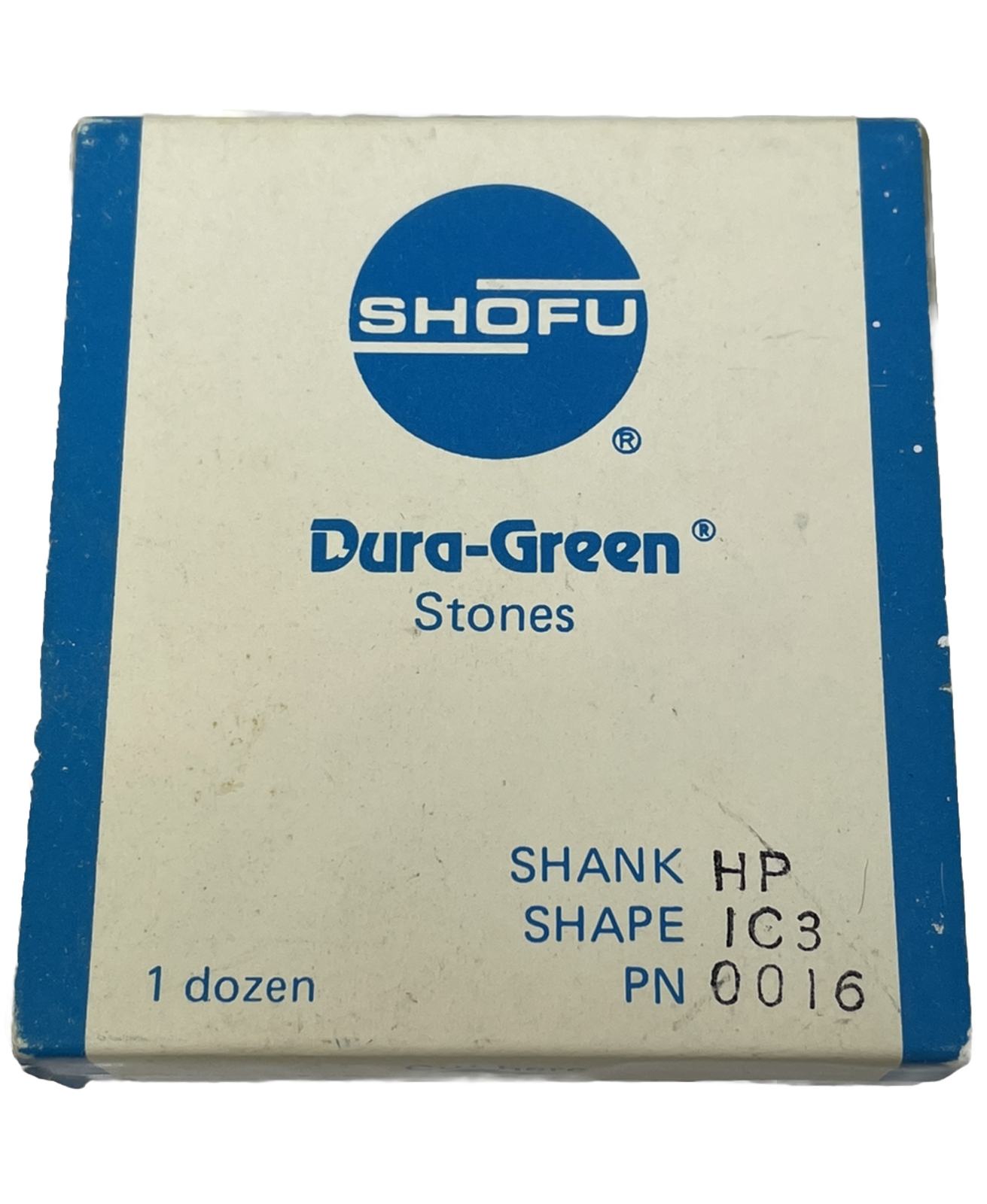 Shofu Dura-White Stones (12) Shape IC3 Shank HP PN 0016 Silicone Dental Carbide