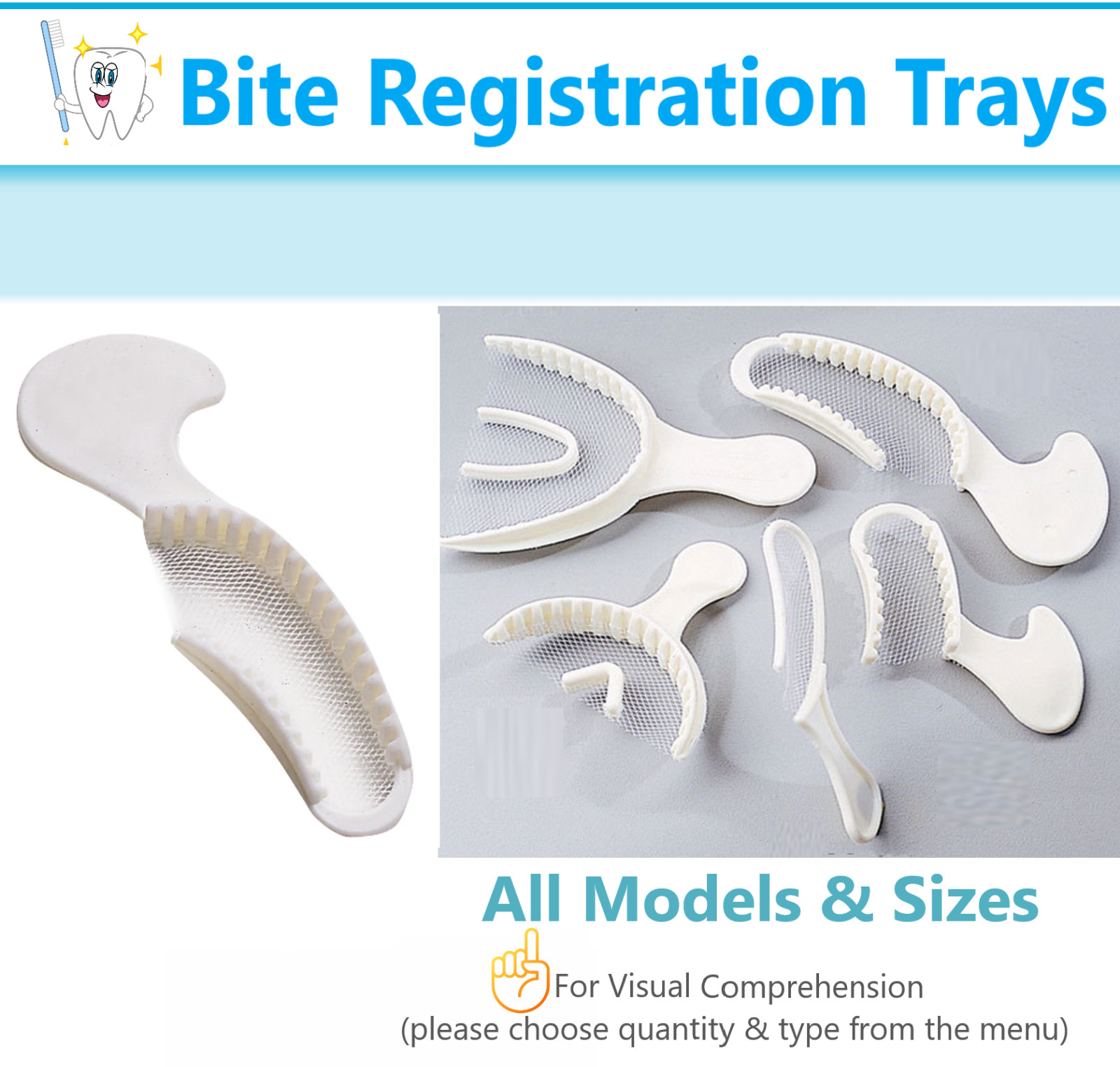 Dental Impression Bite Registration Polybite Trays Full Arch, Quadrant Choose Qt