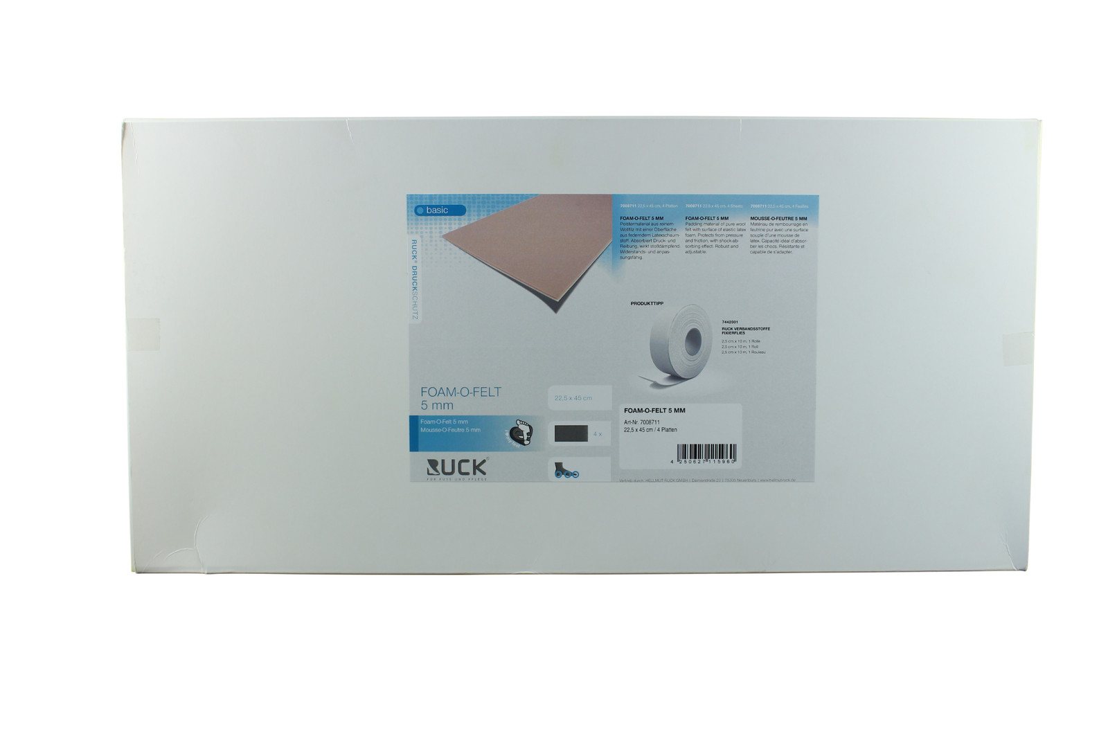 Ruck Foam-O-felt Wool & Latex Foam For Pressure Protection 22.5x40cm Feet Pads