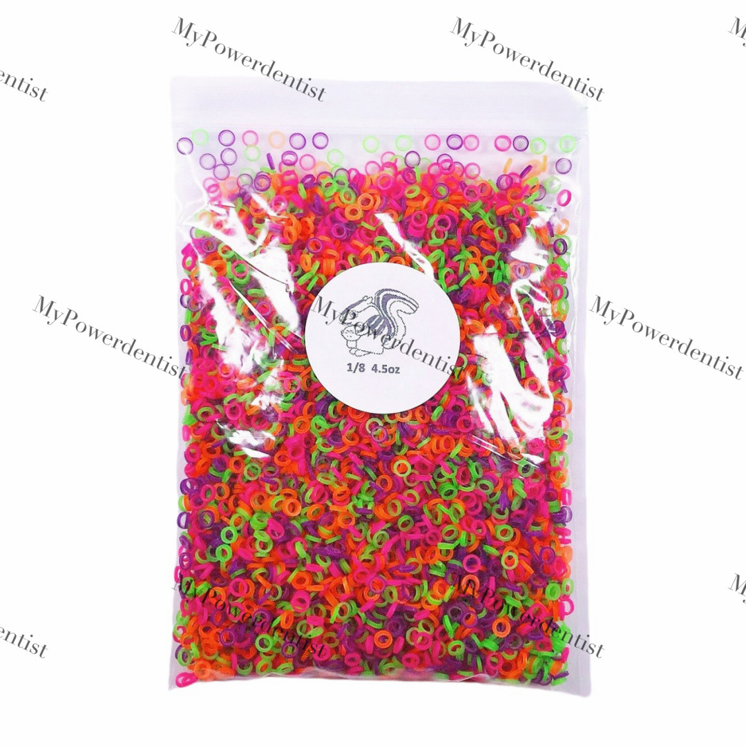 5000Pcs Dental Orthodontic Elastics Ligature Ties Bands Braces 2.5/3.5/4.5/6.5OZ