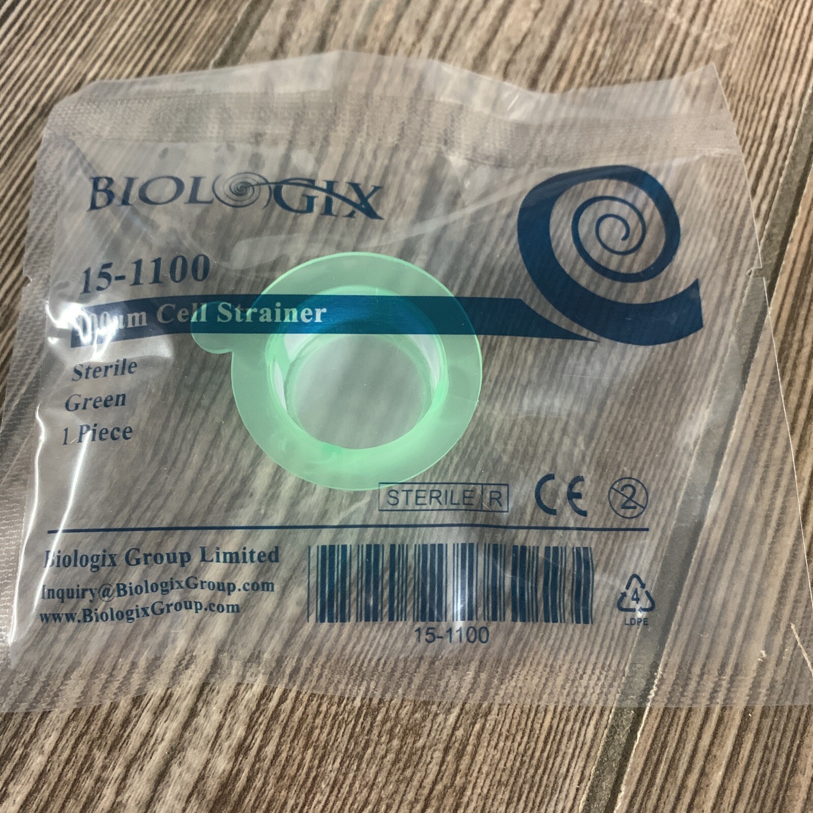 Biologix 100um Cell Strainer 15-1100 Sterile Green One Piece Box Of 82 Strainers