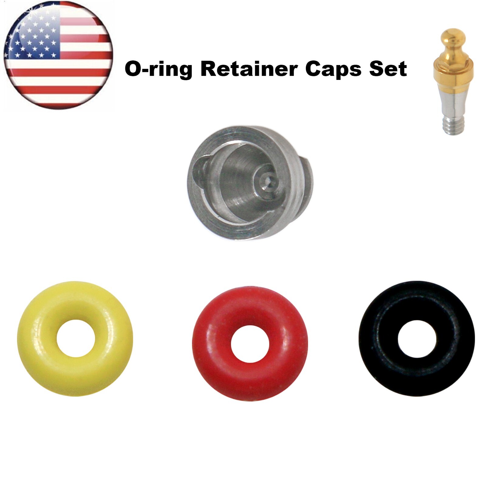 US 4Pcs/Set Implant O-ring Caps Kit fits Hiossen Osstem for Dental Ball Abutment