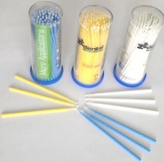 Dental Microbrush Applicators Fine Tips Yellow/Mauve 400 applicators/bx