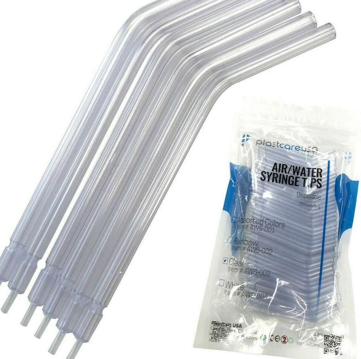 2000 Clear Air Water Syringe Tips Suction Dental Disposable (8 Bags of 250)
