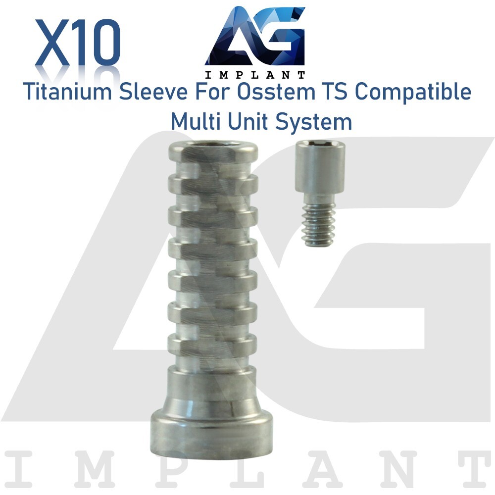 10 Titanium Sleeve Prosthetics Cylinder For Multi Unit 0sstem® TS Hexagon System