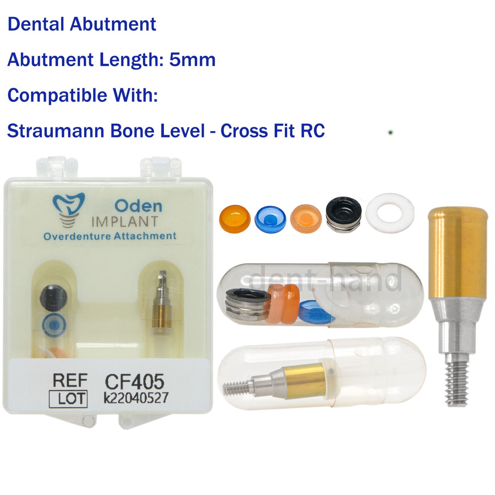 Dental Overdenture Abutment 5.0mm & Implant Retention Caps Tool fit Straumann RC