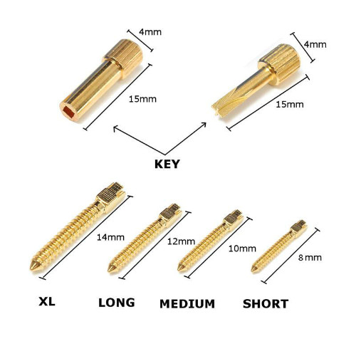 30 Pcs Dental Screw Post Endo Root Canal Conical Refills Golden/Titanium/Steel