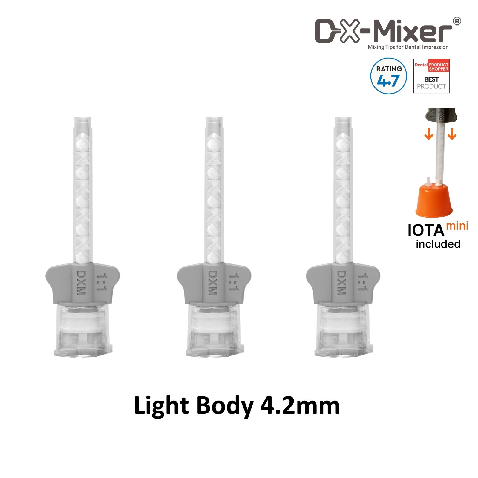 48pc Light Body Dental Mixing Tips Impression+50pcs intraoral tip DX-Mixer®