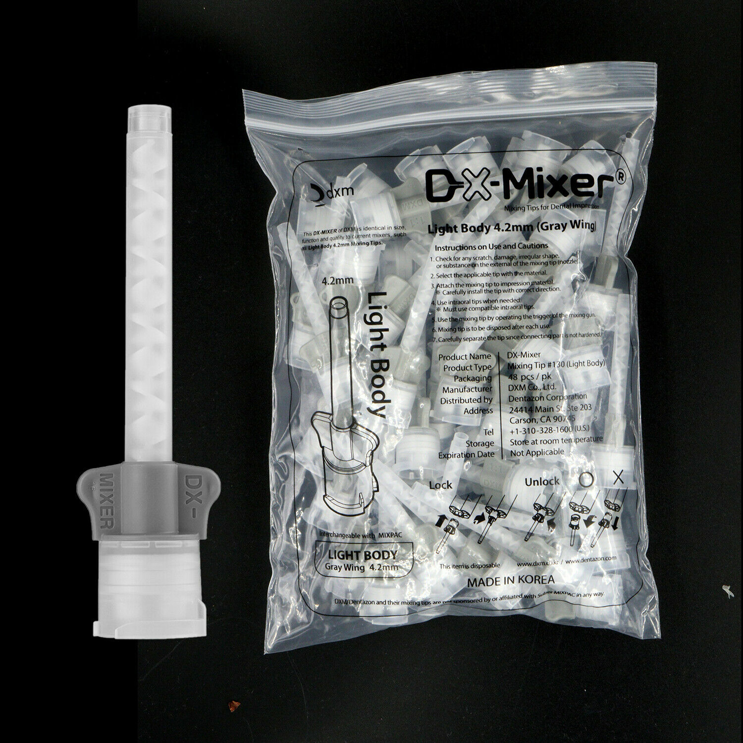 48Pcs/Pack DX-Mixer Dental Mixing Tips Impression Material Light Body 4.2mm