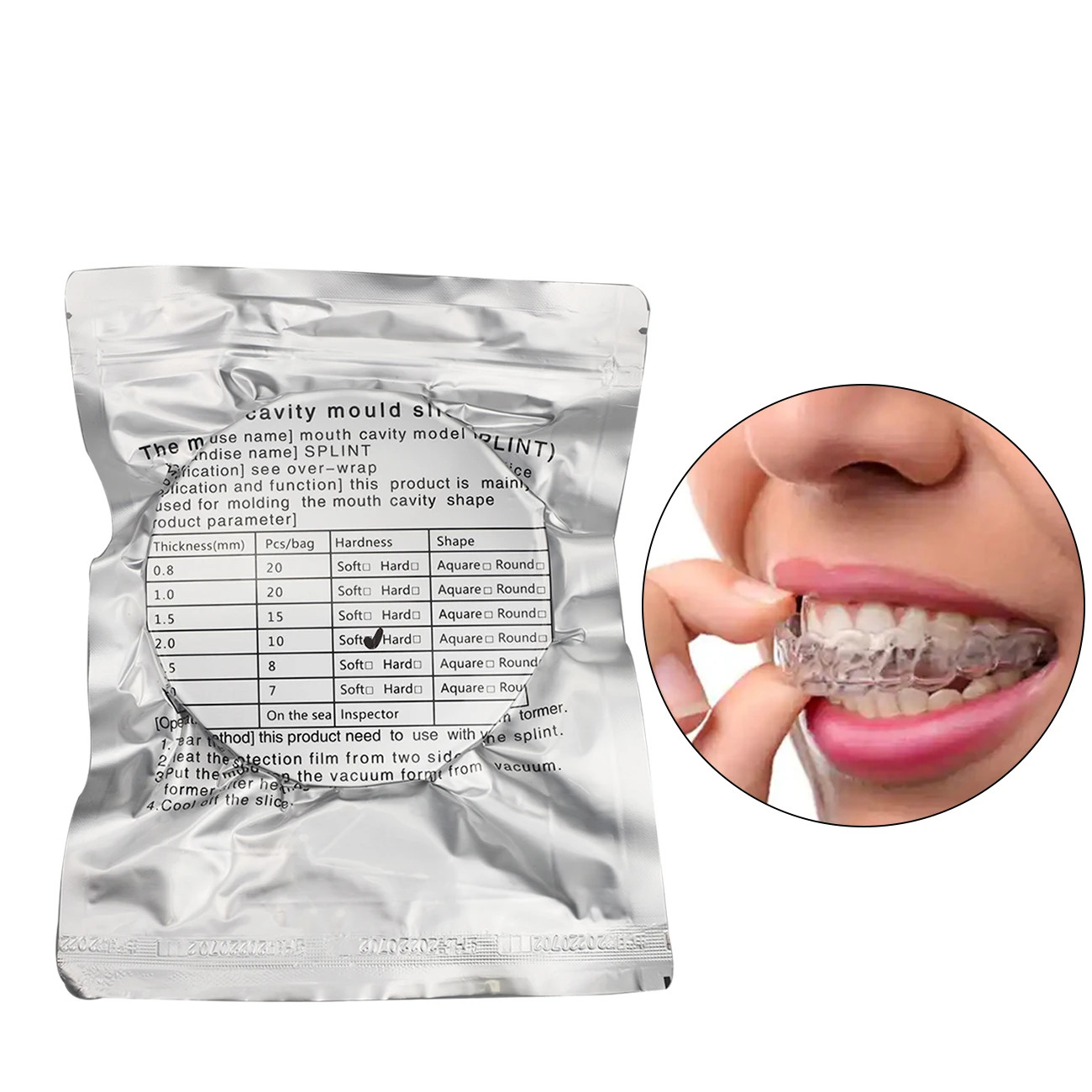 1.0mm Dental Orthodontic Splint Retainer Slice Vacuum Forming Sheet Soft Round