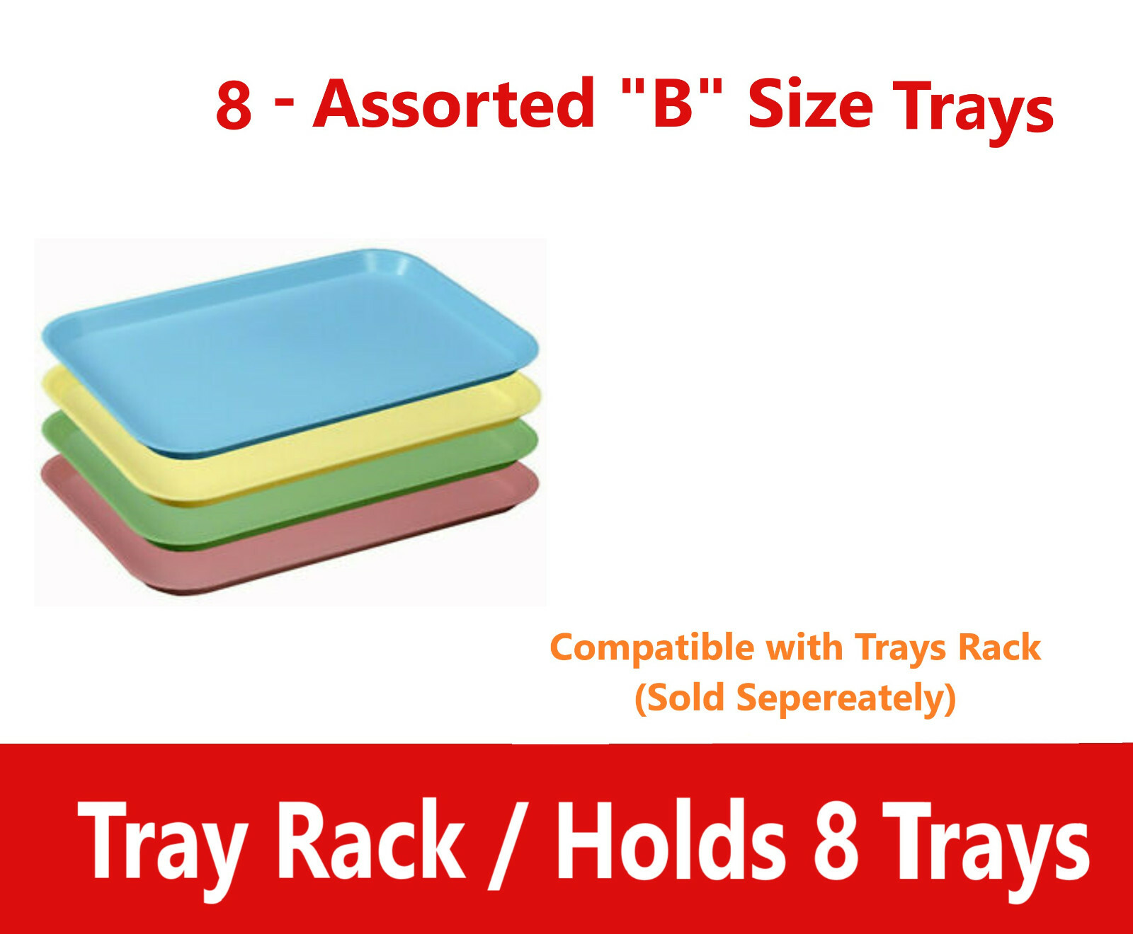 Dental Medical Chromed Steel Instrument Tray Rack 8 Position for Size B Trays