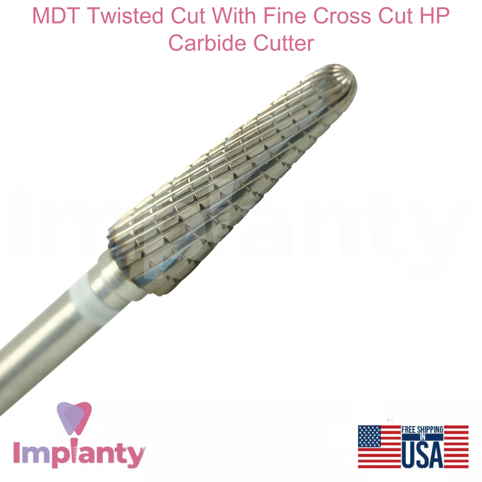 MDT Dental Twisted Cut With Fine Cross Cut HP Carbide Cutter Bur Shaping Tool