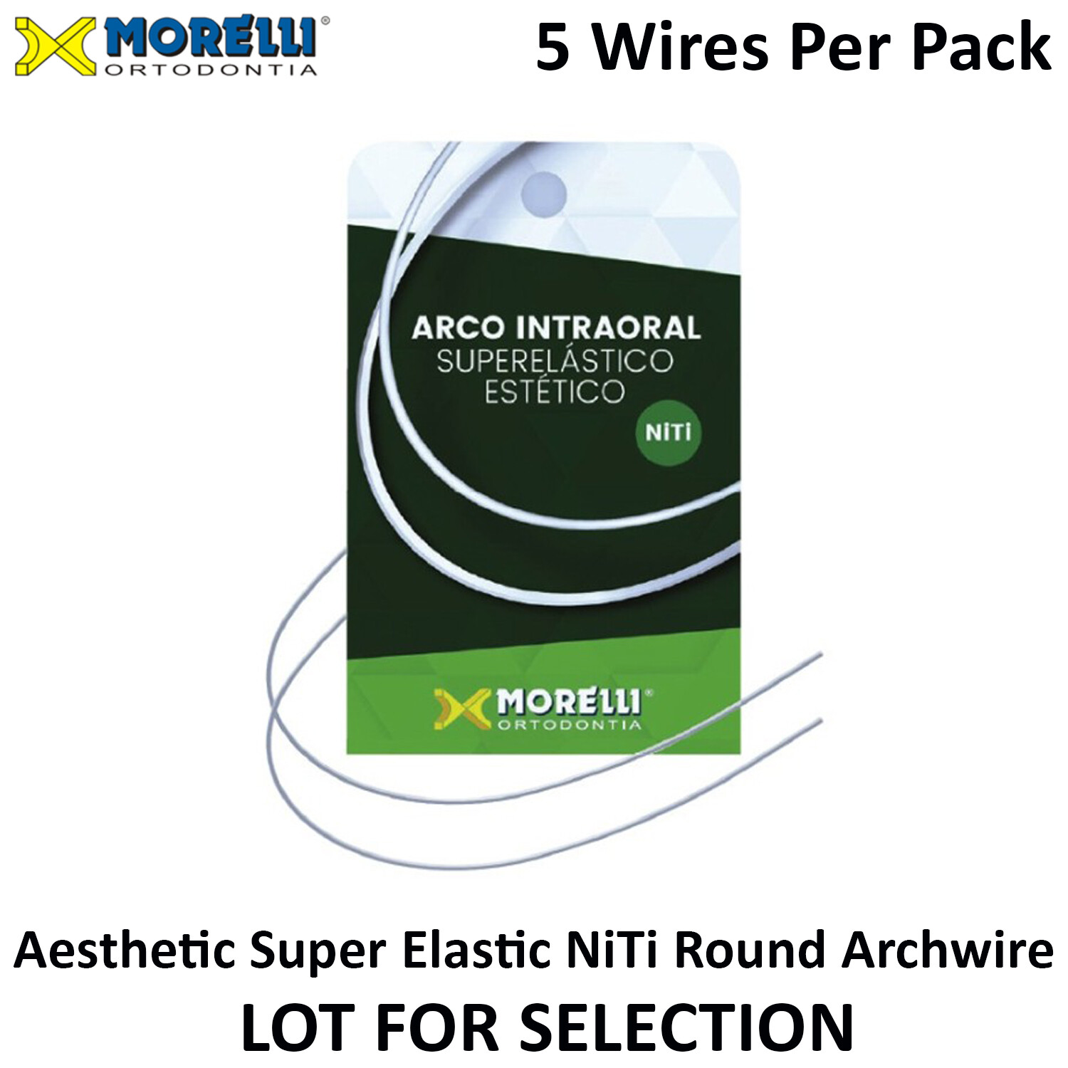 NiTi Dental White Orthodontic Archwire Superelastic Aesthetic Round 5 Wires