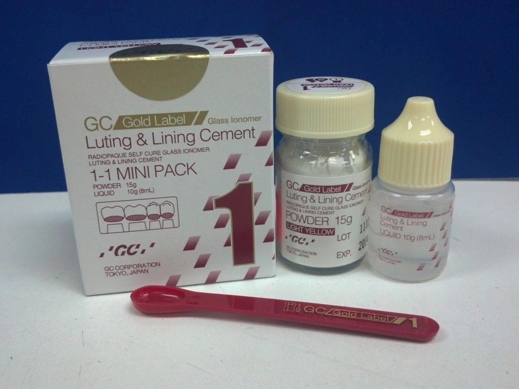 GC Gold Label Fuji 1 Mini Pack Radiopaque Luting & Lining Glass Ionomer Cement