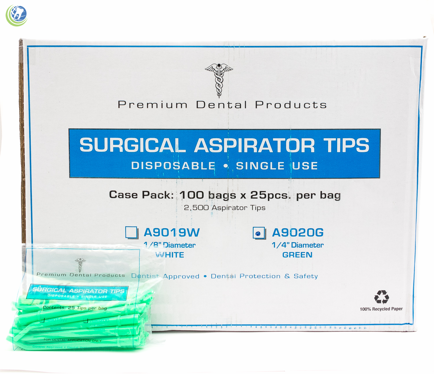 3 X Dental Surgical Aspirator Suction Cannula Tips Green 1/4″ Type II 25/Bag ***