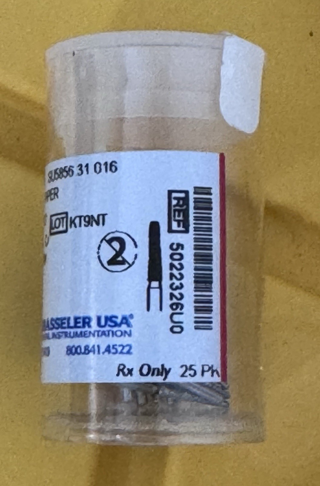 Brasseler USA FG Super Coarse Round-End Taper Diamond, 25 Burs/pk, NEW
