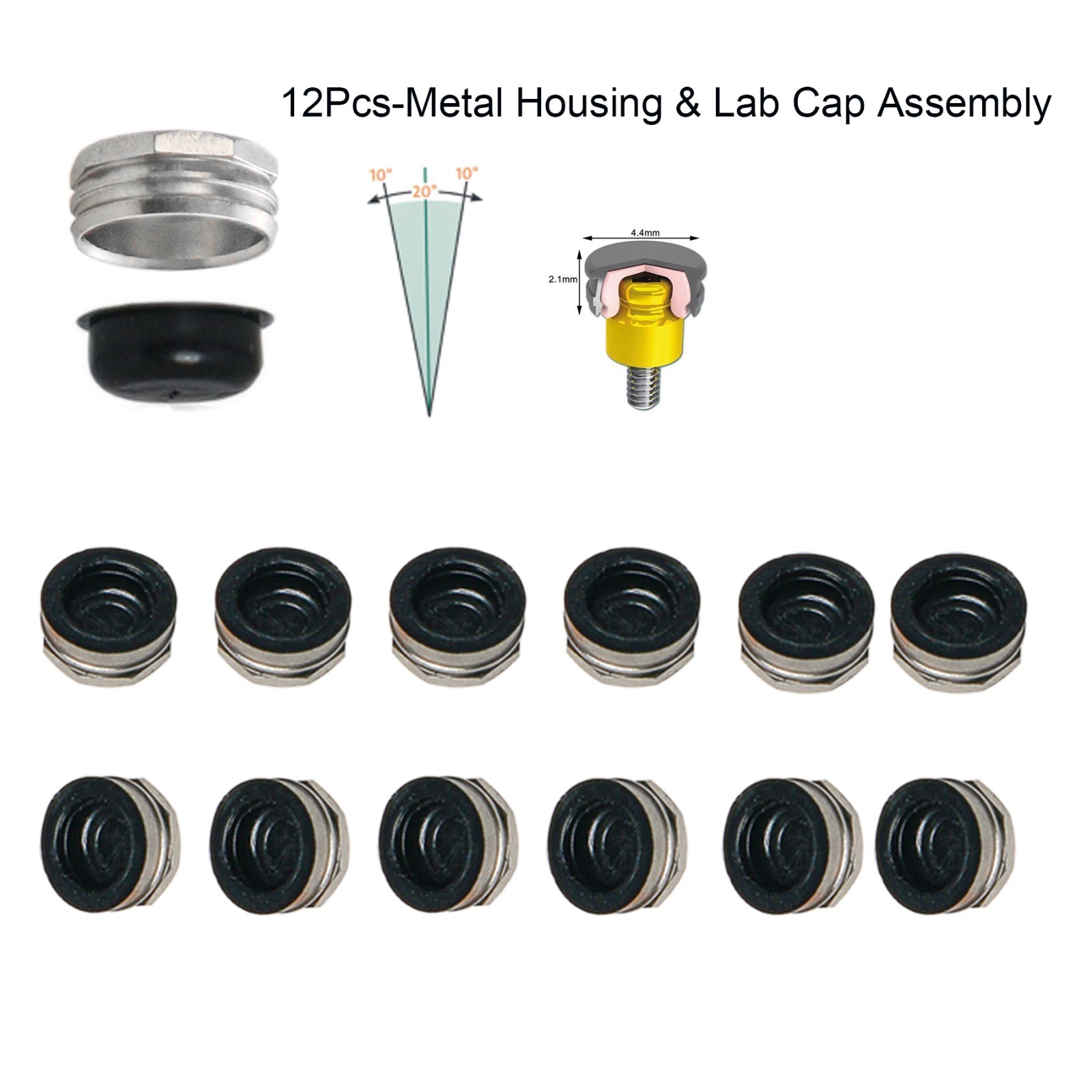 Dental ZEST LOCATOR Classic Replacement Metal Housing & Black Lab Cap Assembly
