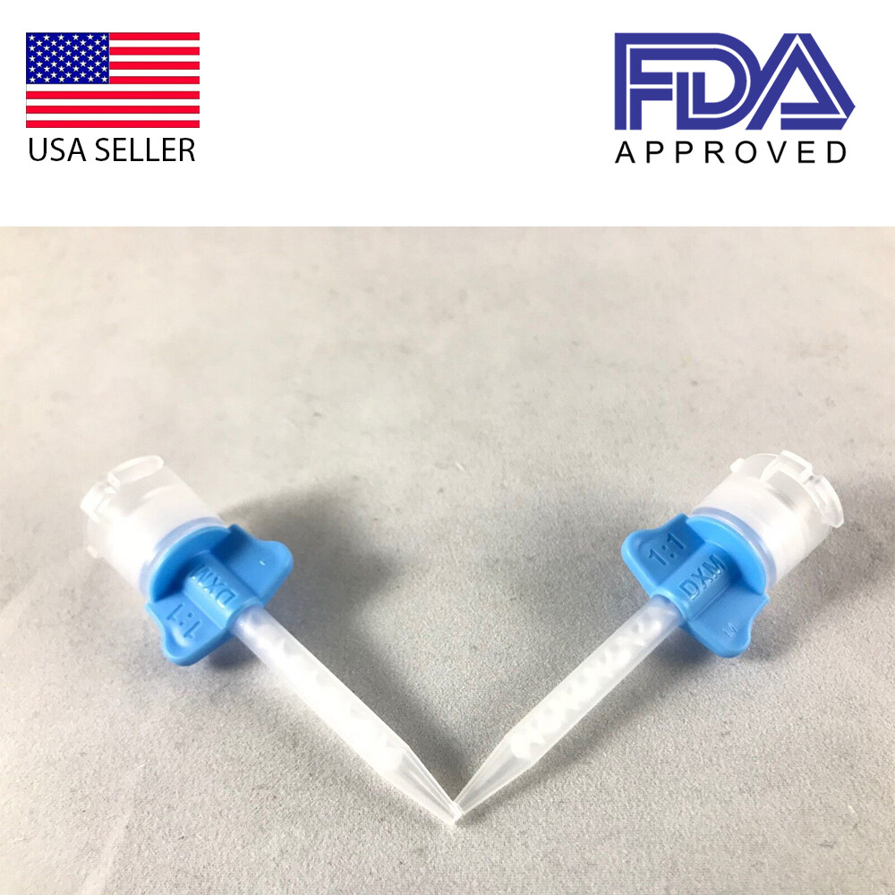 DX-Mixer Impression Dental Mixing Tip Crown & Bridge 1:1 Ratio Blue