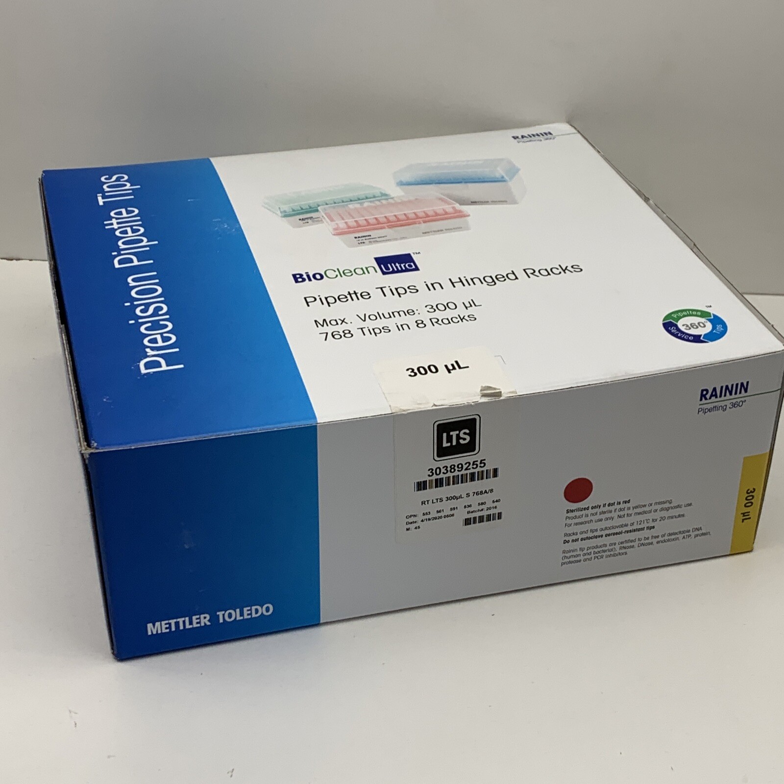 (768) Mettler Toledo 30389255 Sterile Pipette Tips 300uL for LTS LiteTouch
