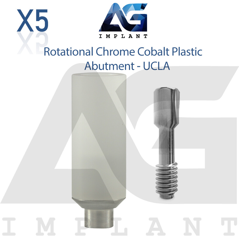 5 Rotational Chrome Cobalt Base Plastic Abutment UCLA Int Hex 2.42mm
