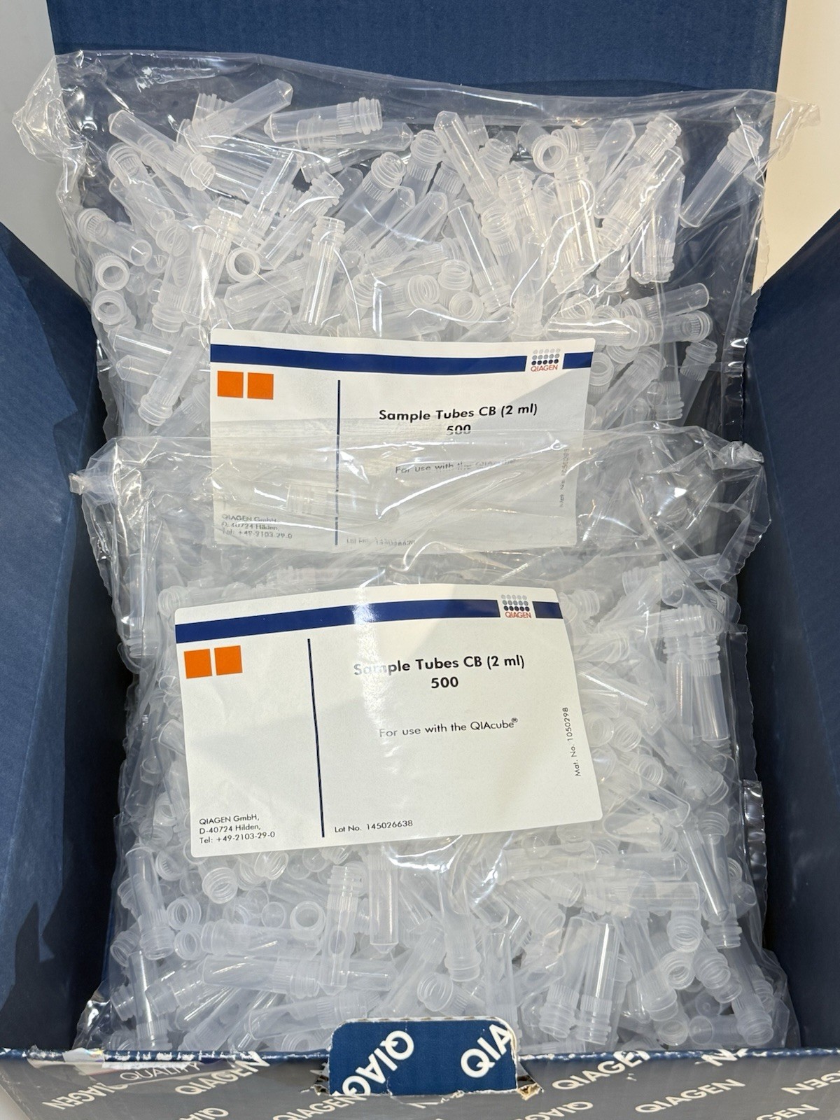 Qty 1000 – Qiagen Sample Tubes CB (2 ml) Cat no: 990382