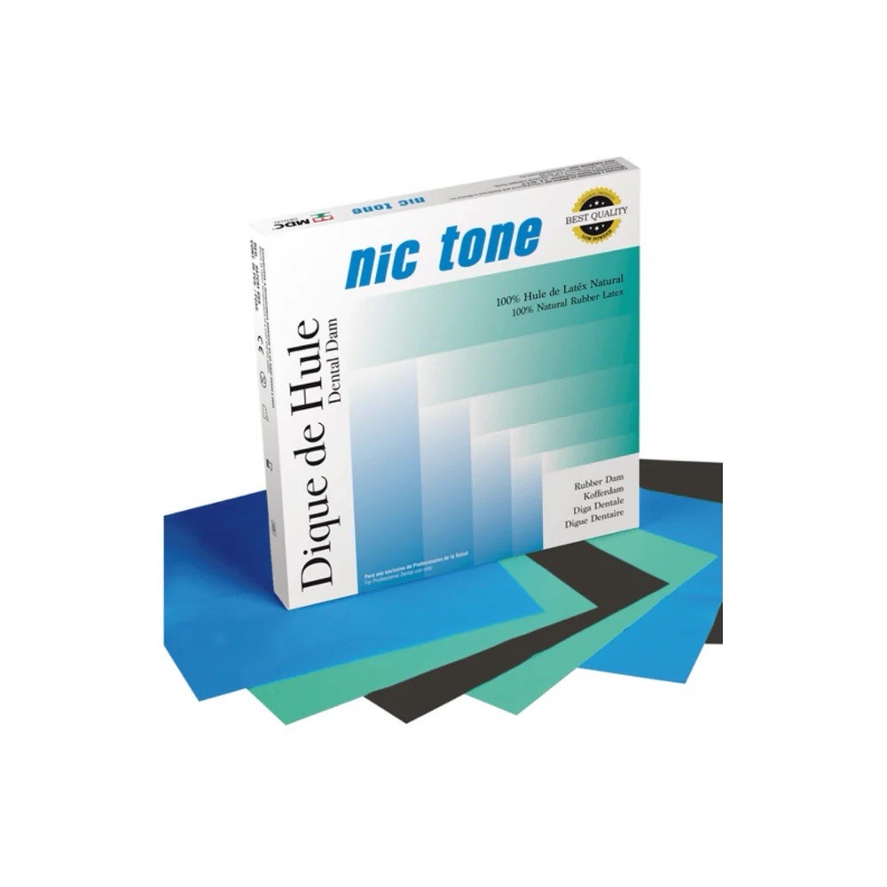 3 – Packs Of NIC TONE® Natural Rubber Latex Dental Dam Medium-Black 6″ x 6″