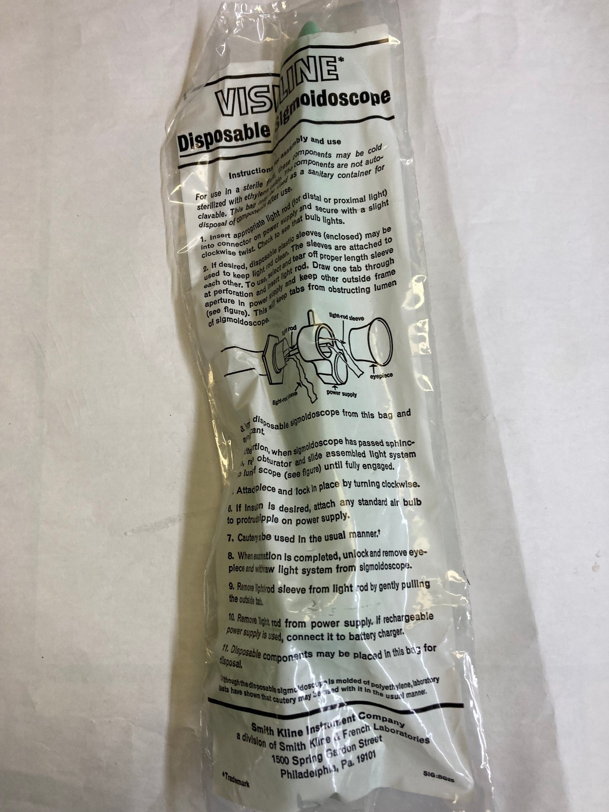 Smith Kline “VISILINE” Disposable Sigmoidoscopes With Obturators+Eyepiece/10 Box