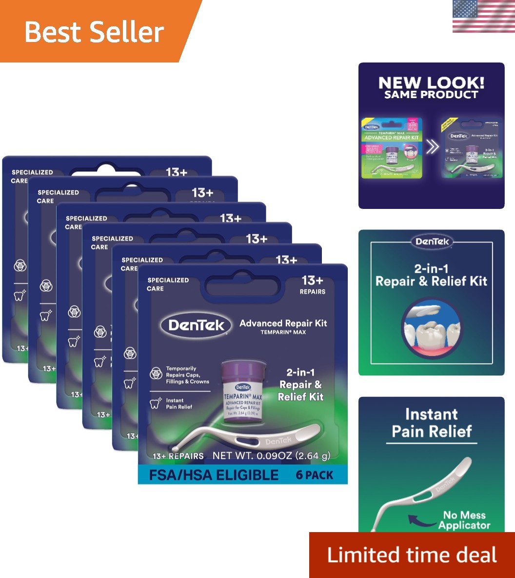 Temparin Max 6-Pack Dental Repair Kits – Essential for Pain Relief & Protection