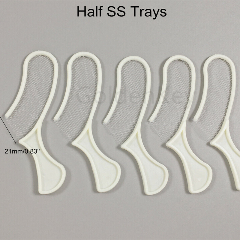 Dental Bite Impression Trays Triple Registration White Denture Tray Net Half SS