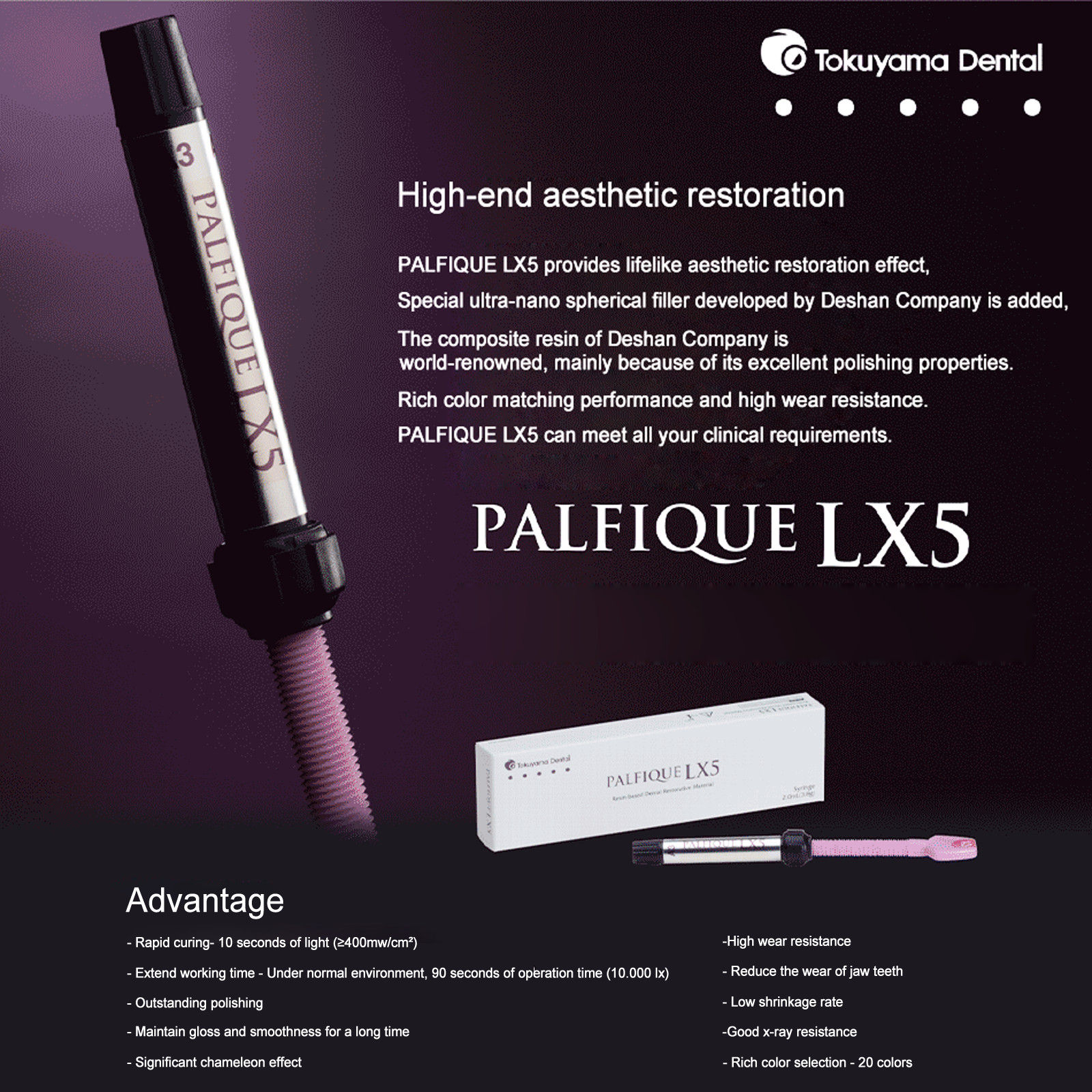 100% Palfique Tokuyama LX5-BW Resin Based Dental Restorative Composite 3.8gm.