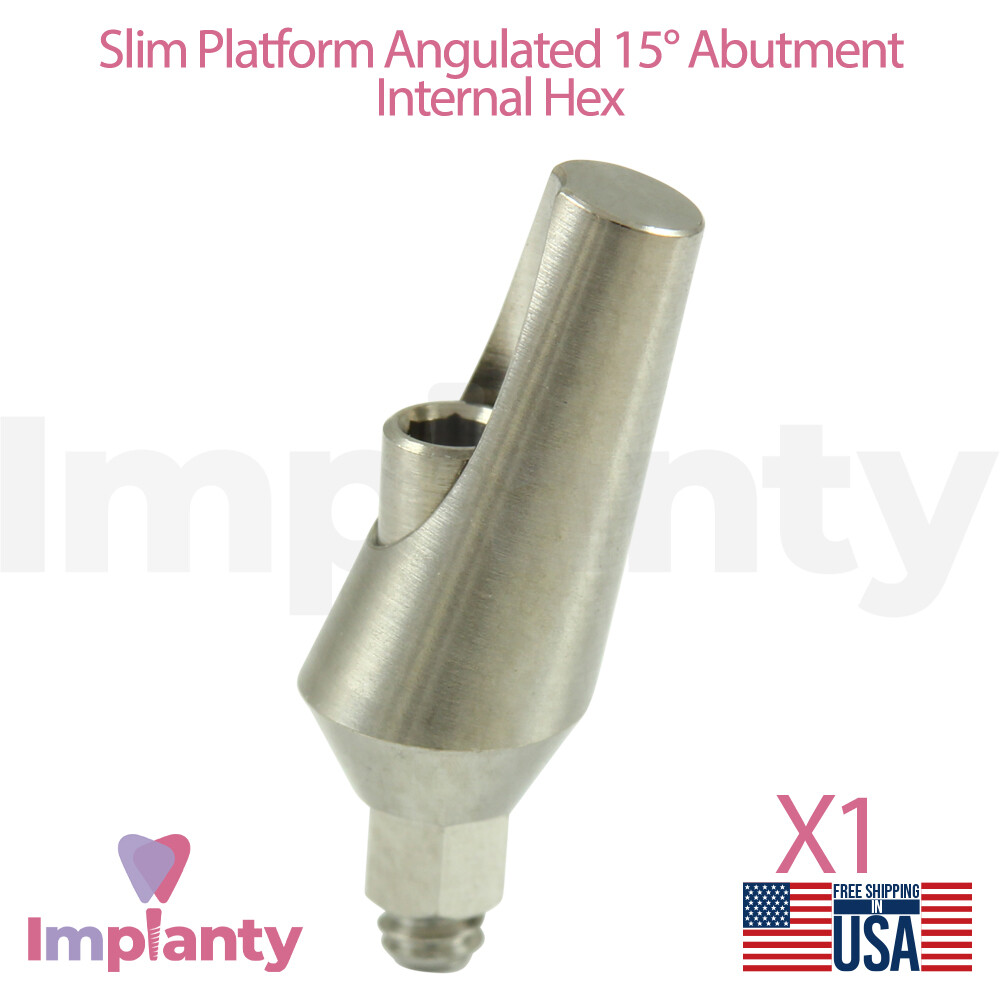Angular Abut ment 15° Slim Platform Dental Internal Hex 2.0mm Titanium