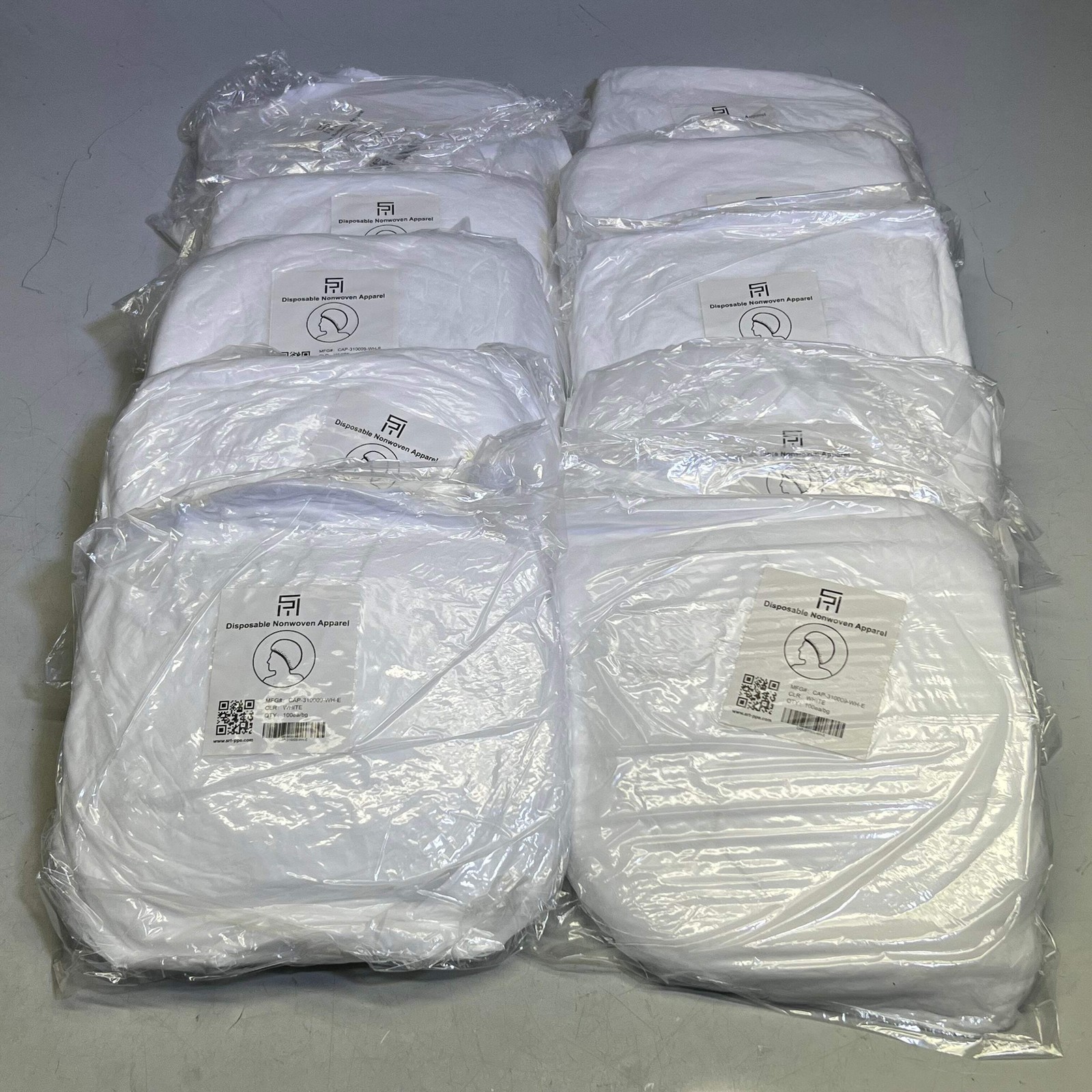 SRT (1000 Pcs) Polypropylene Bouffant Caps 24″, White CAP-310009-WH-E