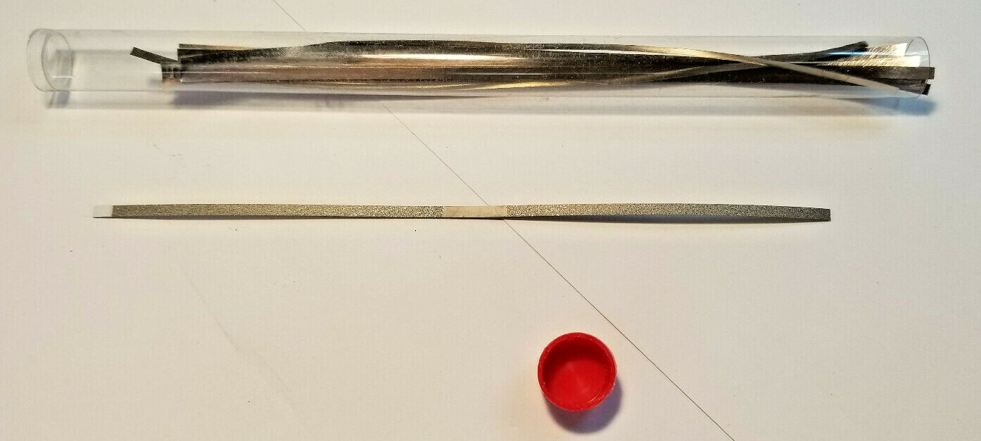 12 Diamond Coated Stainless Steel Strips, Med Grit, 3/32 x 5-7/8 x .005 FreeShip