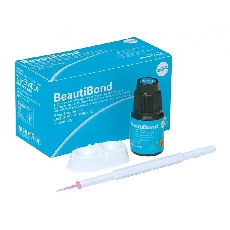 Dental Shofu BeautiBond 6ml Adhesive Bond, MICROTIP FINE 50, V-DISH 25