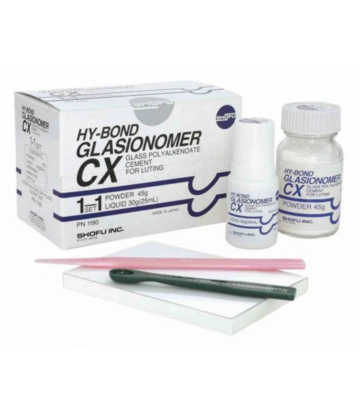 Shofu Hy Bond GlasIonomer CX Luting Glass Cement Luting Pow 45g Liq 30g
