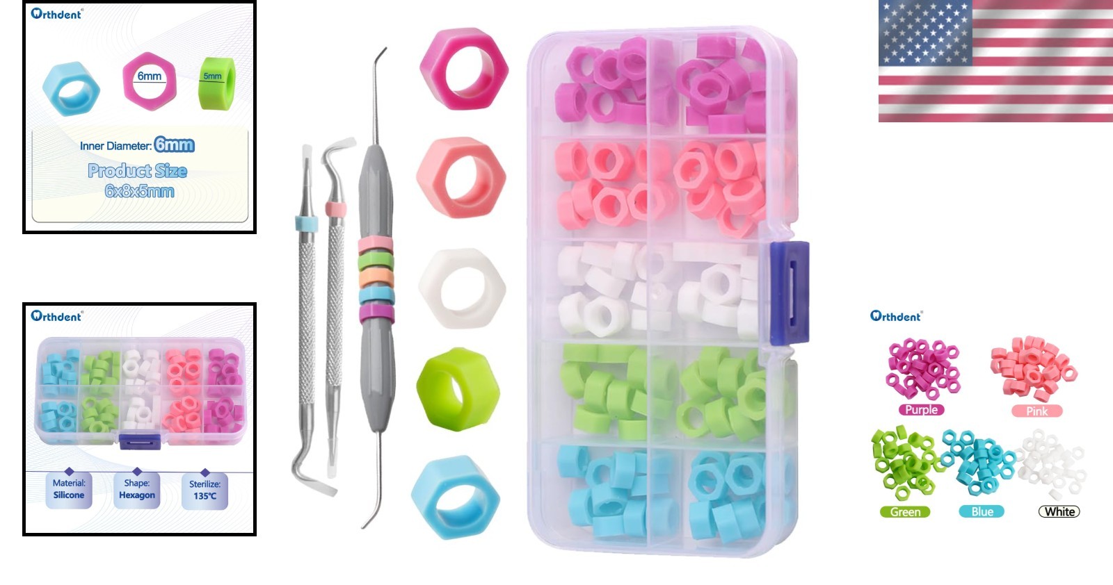 Orthodontic 100 Pcs Silicone Rings, Large 6mm – Perfect for Tool Identification