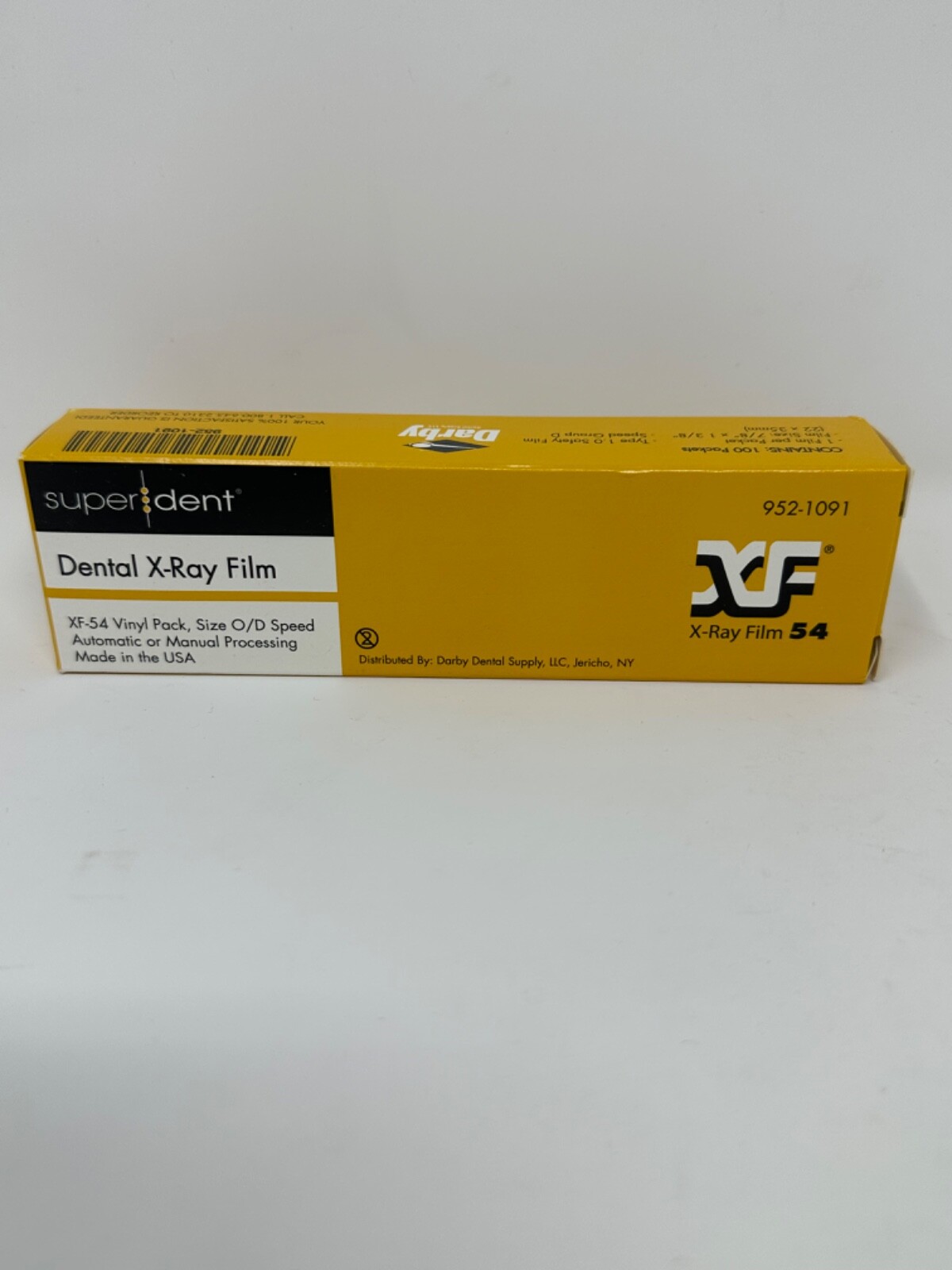 XF-54 Super Dent Dental X-Ray Film #0 100/Bx 9521091 D Speed by Darby P5