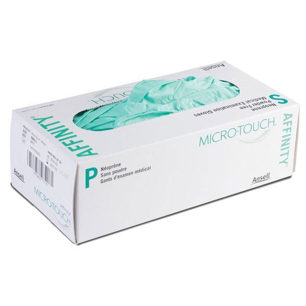 Micro-Touch Affinity Neoprene Exam Gloves: SMALL 100/Bx. Powder Free, Textured