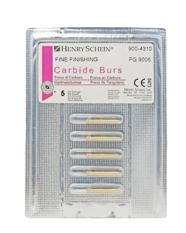 Henry Schein Fine Finishing Carbide Burs 30 Blade FG 9006 Round Shape 5/Pack