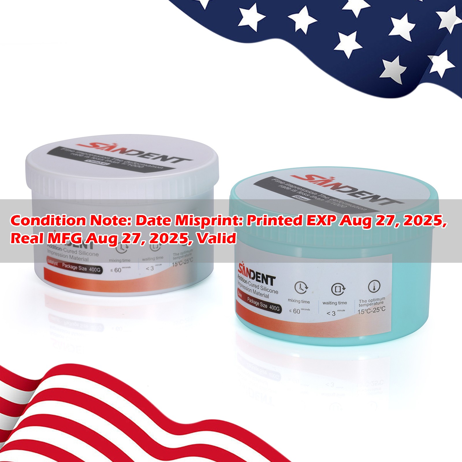 Dental Putty Normal Set PVS VPS Impression Material Base & Catalyst 2 x 400g