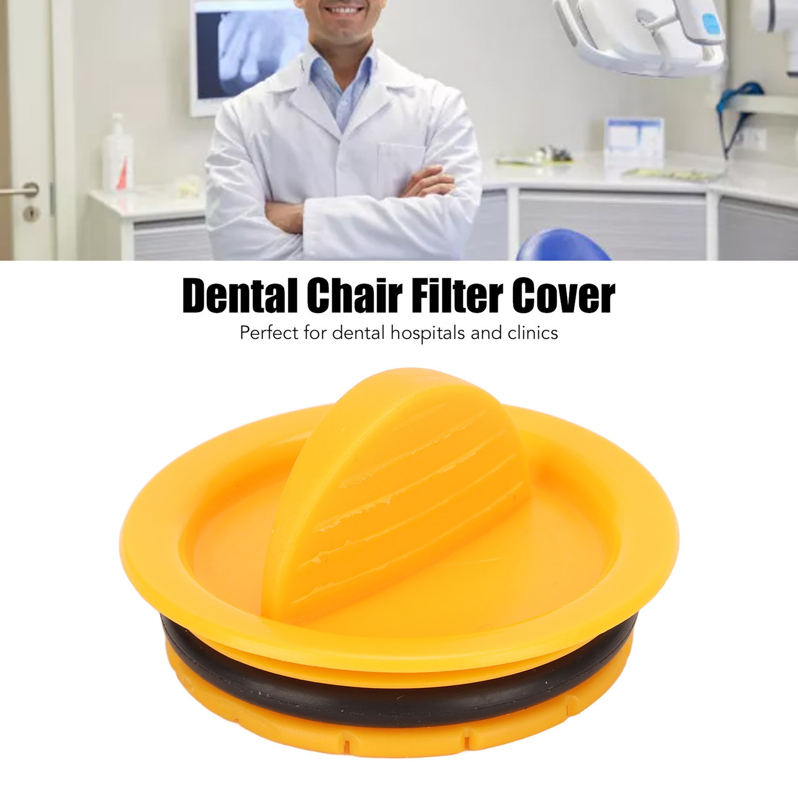 4pcs Yellow Dental Valve Filter Cover Strong Suction Replacement For Dental