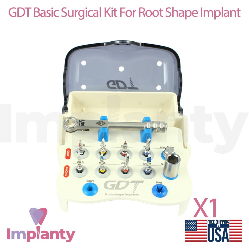 Dental Basic Kit For Root Shaped One Piece Fixture Plastic Stainless Steel