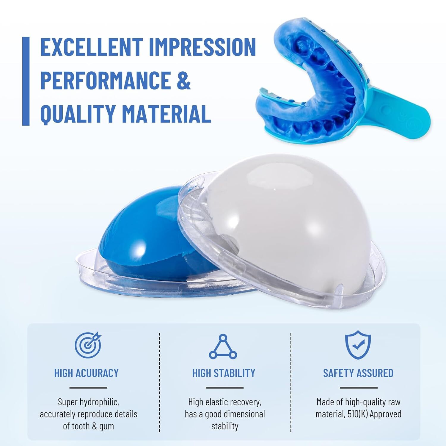New Dental Putty Fast Set 12x 25g PVS VPS Impression Silicon Material Mint Base